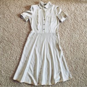 Theory Silk Collared Midi Dress